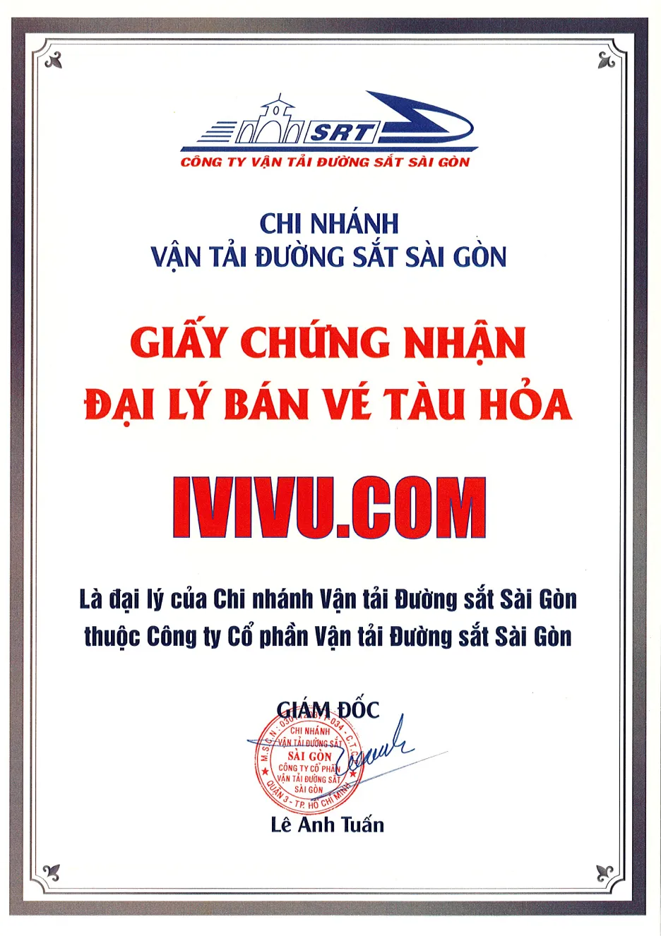 Chứng nhận đại lý